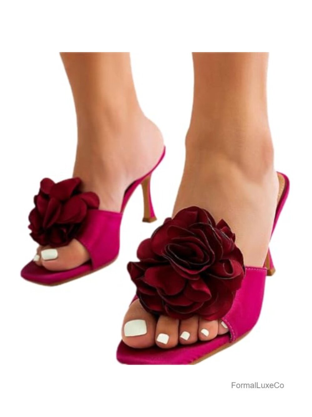 Handmade Fabric Rose Flower Shoe Clips Removable High Heel Sandal Charms